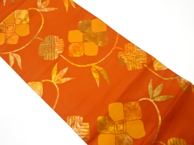 JAPANESE NAGOYA OBI / WOVEN FLOWER ARABESQUE